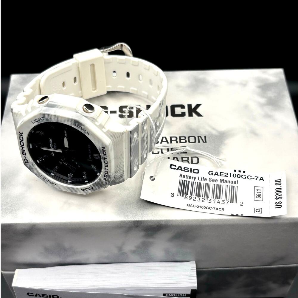 Casio G-Shock GAE2100GC-7A Men’s Carbon Core Camo White Green Khaki Watch NIBWT - Picture 9 of 17
